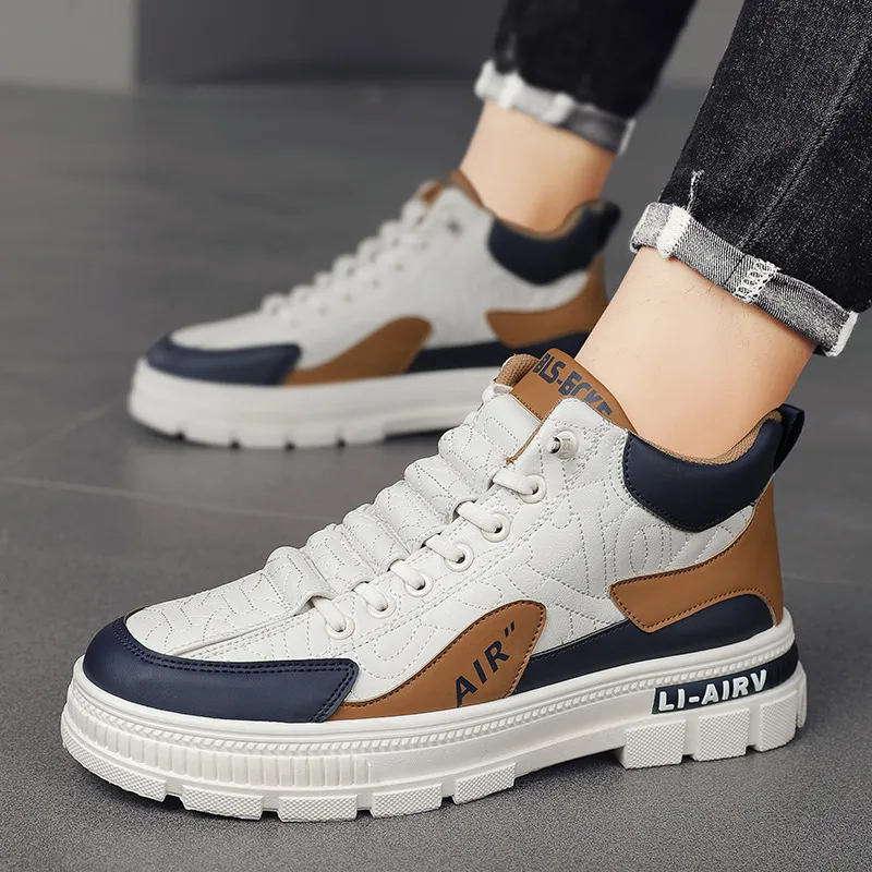 Men's Trendy Sports Casual Sneakers - 2024 Autumn Fashion Height Increasing Martin Shoes - Versatile Comfortable Design for Everyday Wear thumbnail 3