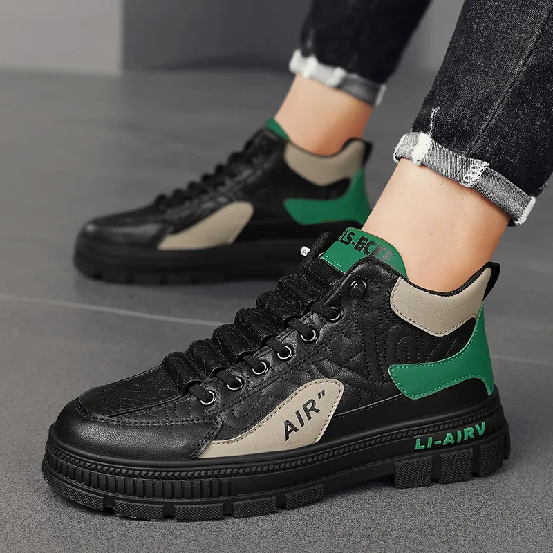 Men's Trendy Sports Casual Sneakers - 2024 Autumn Fashion Height Increasing Martin Shoes - Versatile Comfortable Design for Everyday Wear thumbnail 2