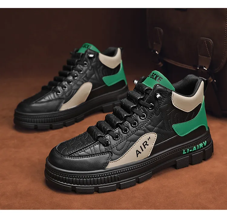 Men's Trendy Sports Casual Sneakers - 2024 Autumn Fashion Height Increasing Martin Shoes - Versatile Comfortable Design for Everyday Wear showcase 16