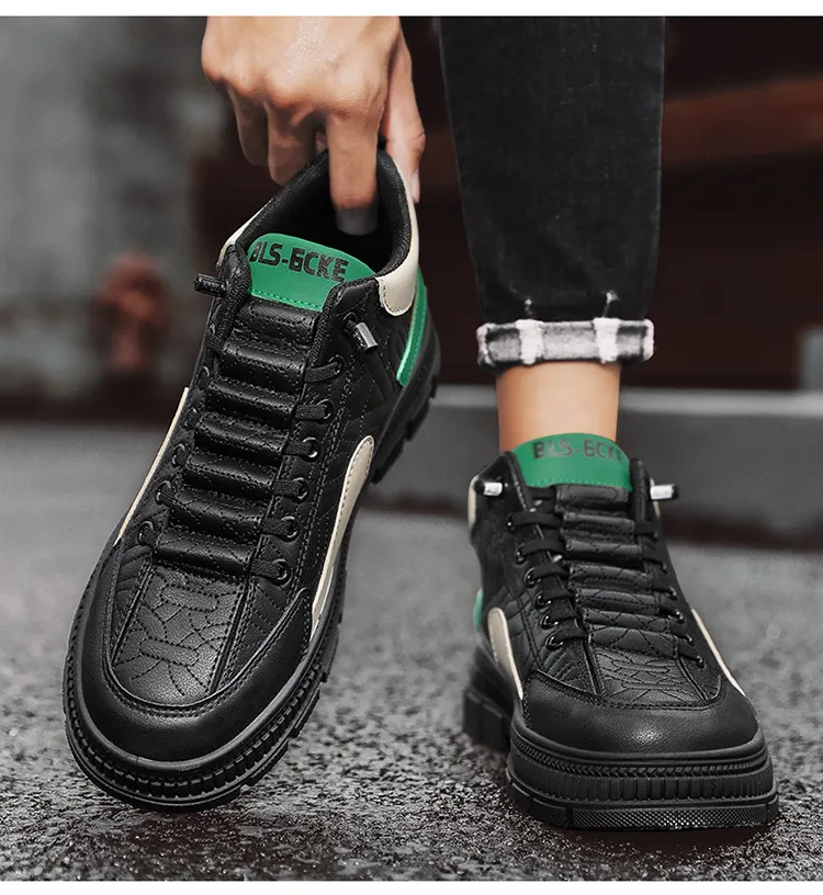 Men's Trendy Sports Casual Sneakers - 2024 Autumn Fashion Height Increasing Martin Shoes - Versatile Comfortable Design for Everyday Wear showcase 8
