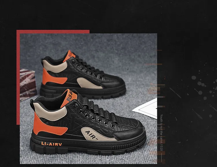 Men's Trendy Sports Casual Sneakers - 2024 Autumn Fashion Height Increasing Martin Shoes - Versatile Comfortable Design for Everyday Wear showcase 2
