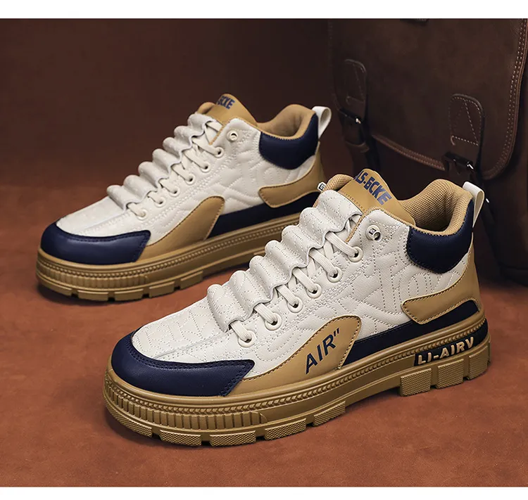 Men's Trendy Sports Casual Sneakers - 2024 Autumn Fashion Height Increasing Martin Shoes - Versatile Comfortable Design for Everyday Wear showcase 18