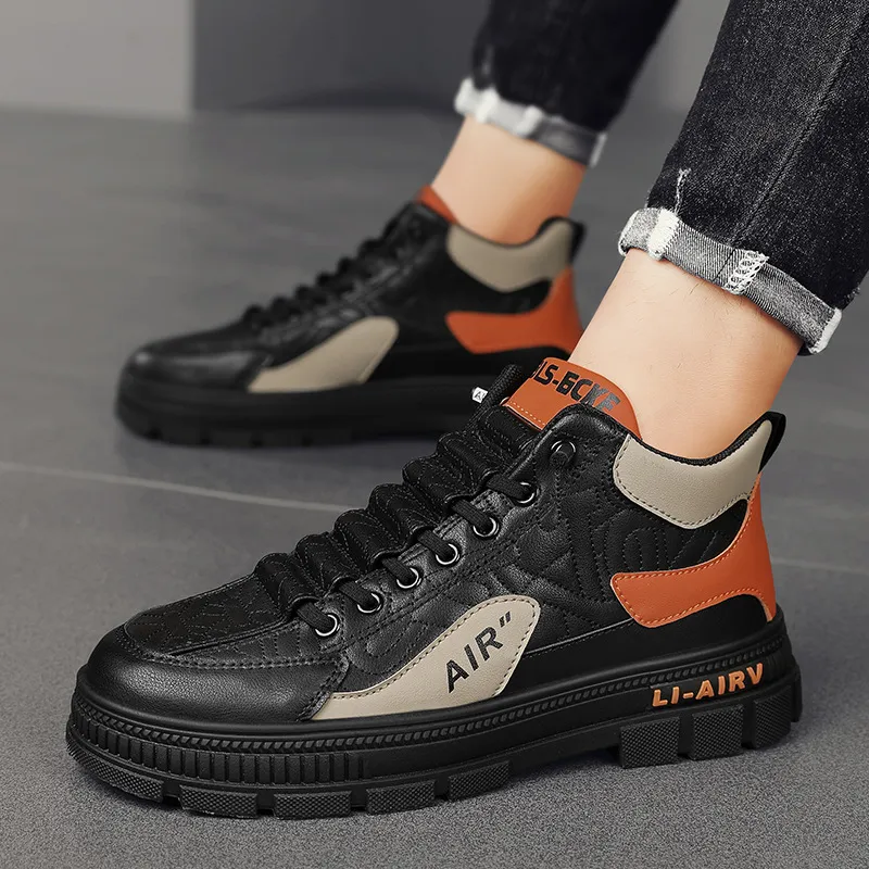 Men's Trendy Sports Casual Sneakers - 2024 Autumn Fashion Height Increasing Martin Shoes - Versatile Comfortable Design for Everyday Wear thumbnail 4