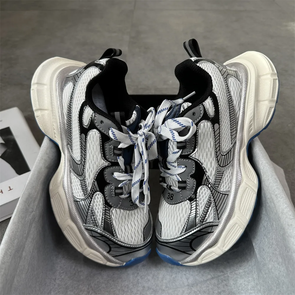 Men's Chunky Sneakers Fashion Street Style Dad Shoes Lightweight Thick Sole Casual Sports Shoes Couple Sneakers showcase 3