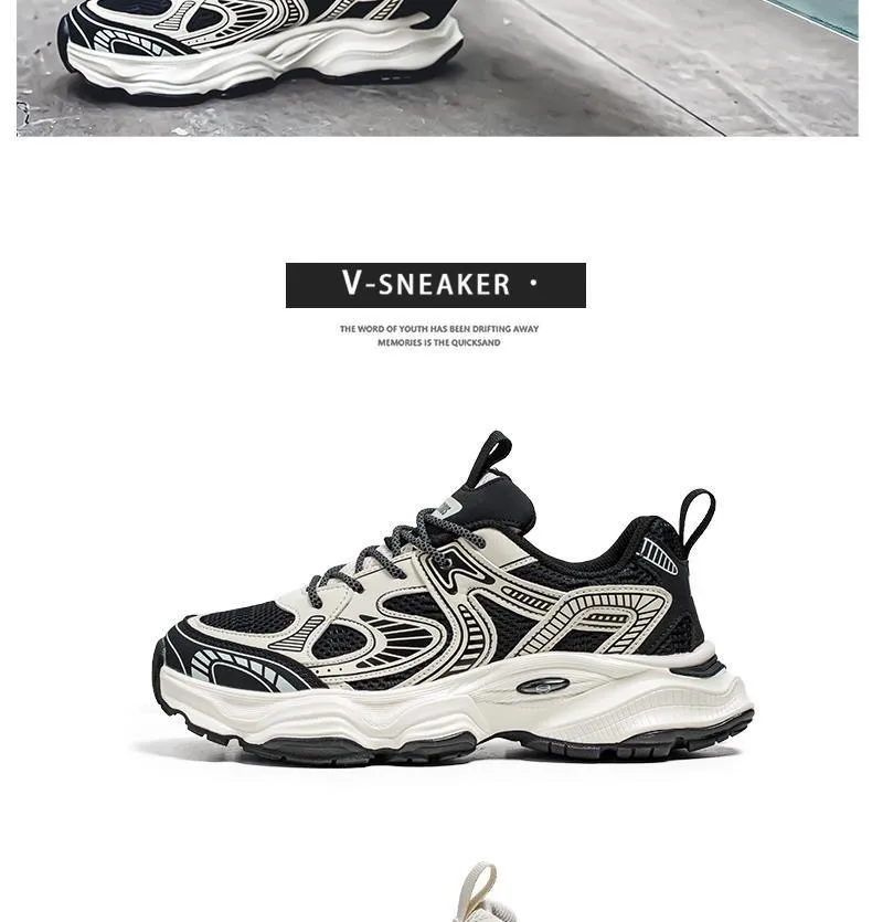Men's Breathable Mesh Sneakers Spring 2025 - Thick Sole Athletic Shoes, Casual Dad Shoes, Lightweight Walking Footwear for Men showcase 2