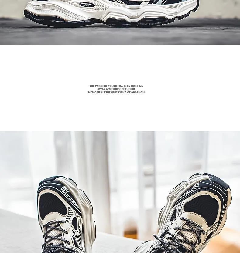 Men's Breathable Mesh Sneakers Spring 2025 - Thick Sole Athletic Shoes, Casual Dad Shoes, Lightweight Walking Footwear for Men showcase 8