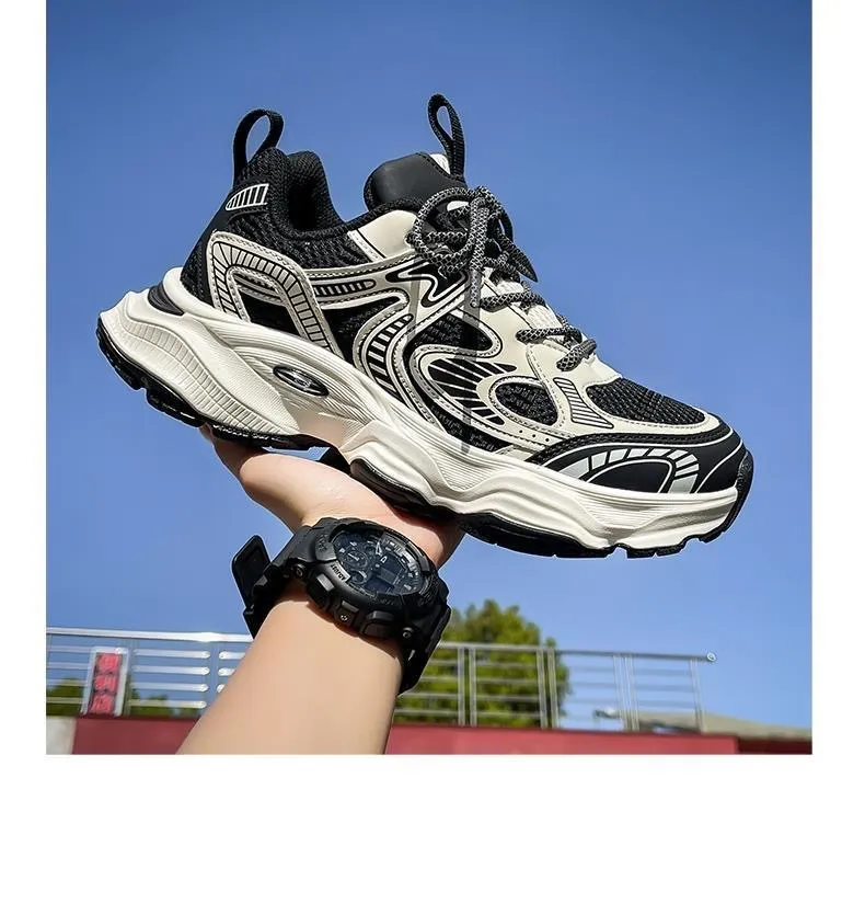 Men's Breathable Mesh Sneakers Spring 2025 - Thick Sole Athletic Shoes, Casual Dad Shoes, Lightweight Walking Footwear for Men showcase 5