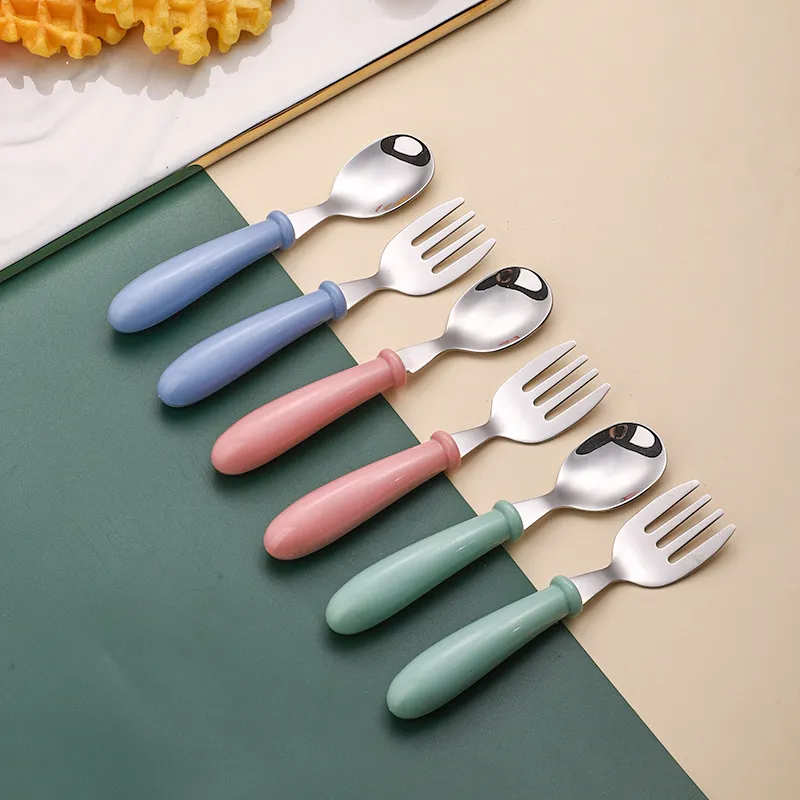 Stainless Steel Baby Utensil Set - Child-Safe Spoons and Forks - Toddler Feeding Supplies - Durable 304 Stainless Steel - Easy Grip Design thumbnail 2