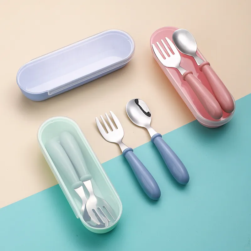 Stainless Steel Baby Utensil Set - Child-Safe Spoons and Forks - Toddler Feeding Supplies - Durable 304 Stainless Steel - Easy Grip Design thumbnail 3
