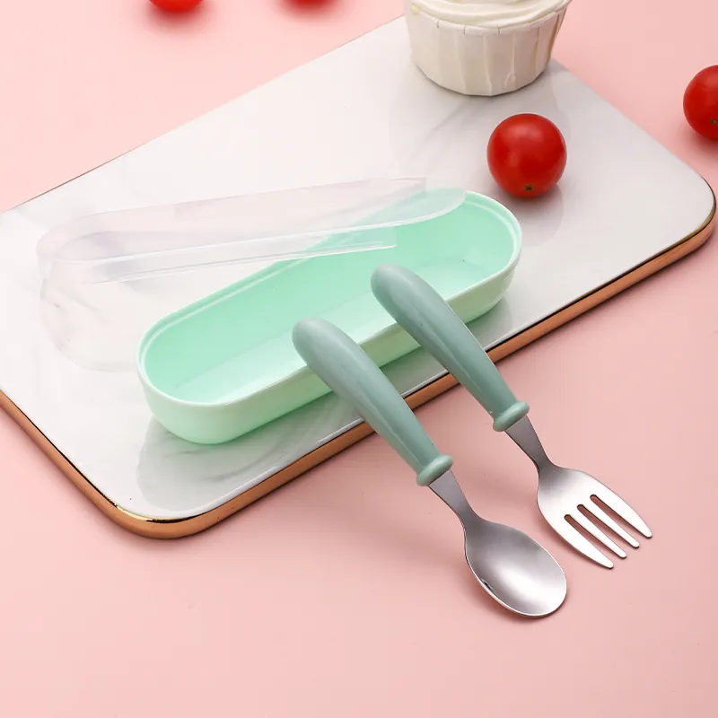 Stainless Steel Baby Utensil Set - Child-Safe Spoons and Forks - Toddler Feeding Supplies - Durable 304 Stainless Steel - Easy Grip Design thumbnail 10