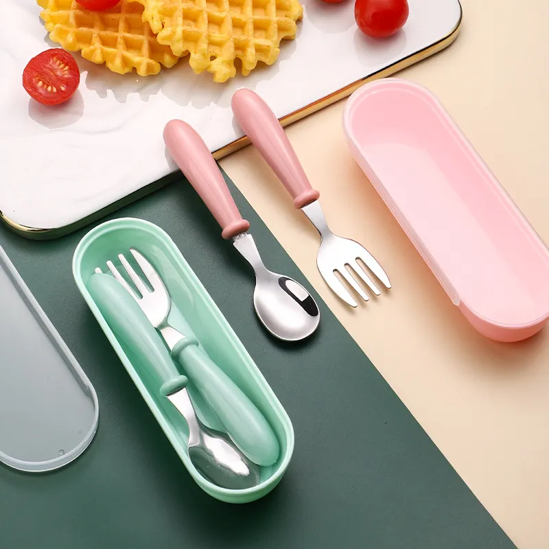 Stainless Steel Baby Utensil Set - Child-Safe Spoons and Forks - Toddler Feeding Supplies - Durable 304 Stainless Steel - Easy Grip Design thumbnail 4