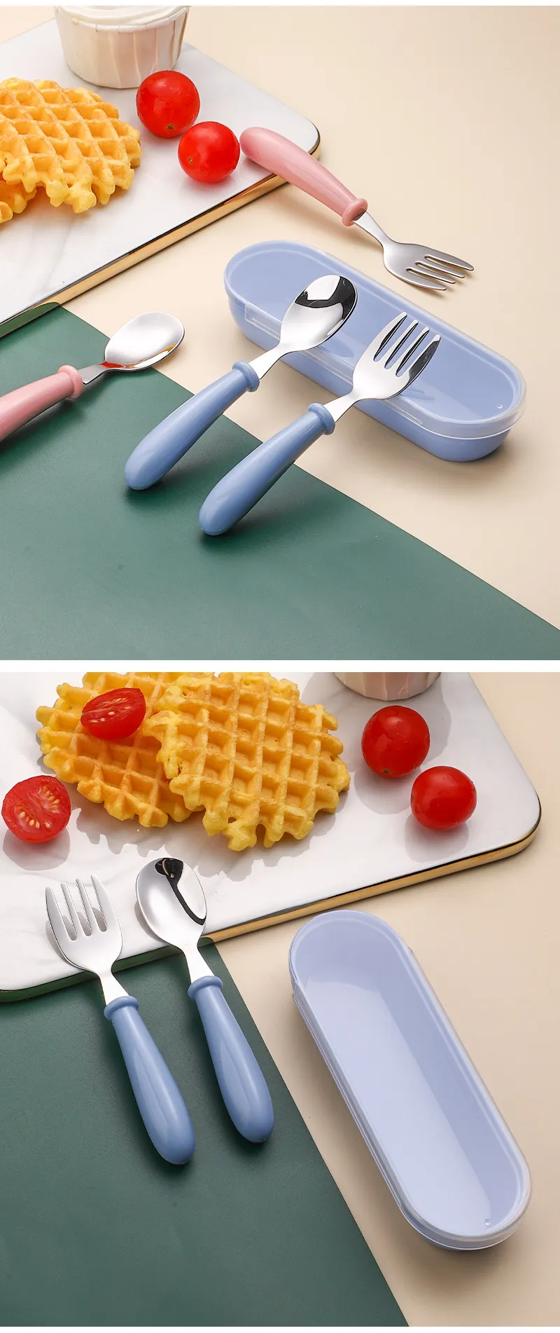 Stainless Steel Baby Utensil Set - Child-Safe Spoons and Forks - Toddler Feeding Supplies - Durable 304 Stainless Steel - Easy Grip Design showcase 10