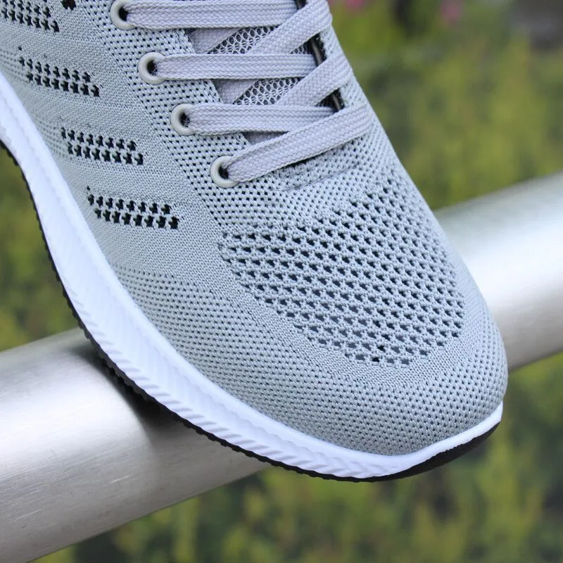 Men's Breathable Mesh Running Shoes Lightweight Casual Sports Sneakers - Flying Woven Design, Soft Sole, Round Toe - Perfect for Spring thumbnail 4