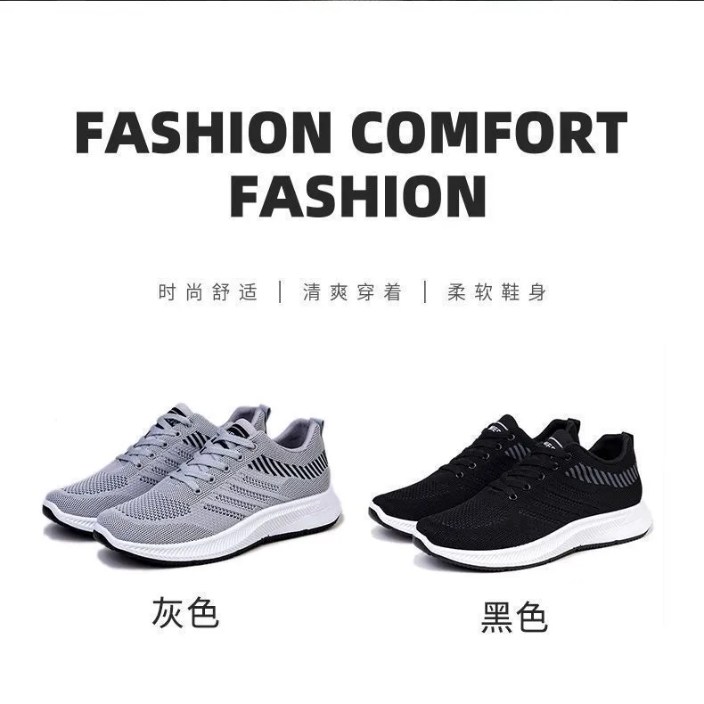 Men's Breathable Mesh Running Shoes Lightweight Casual Sports Sneakers - Flying Woven Design, Soft Sole, Round Toe - Perfect for Spring showcase 5