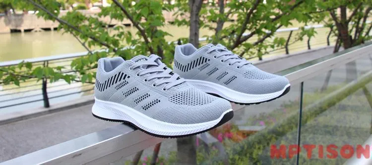Men's Breathable Mesh Running Shoes Lightweight Casual Sports Sneakers - Flying Woven Design, Soft Sole, Round Toe - Perfect for Spring showcase 13