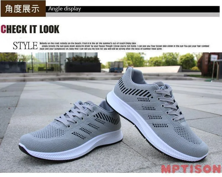 Men's Breathable Mesh Running Shoes Lightweight Casual Sports Sneakers - Flying Woven Design, Soft Sole, Round Toe - Perfect for Spring showcase 14