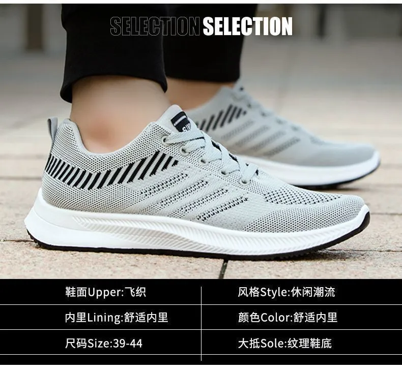 Men's Breathable Mesh Running Shoes Lightweight Casual Sports Sneakers - Flying Woven Design, Soft Sole, Round Toe - Perfect for Spring showcase 6