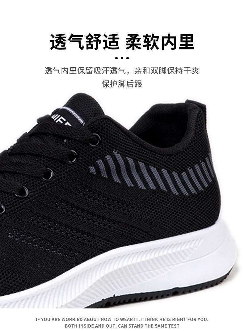 Men's Breathable Mesh Running Shoes Lightweight Casual Sports Sneakers - Flying Woven Design, Soft Sole, Round Toe - Perfect for Spring showcase 11
