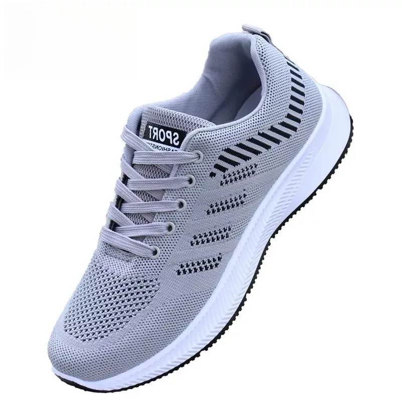 Men's Breathable Mesh Running Shoes Lightweight Casual Sports Sneakers - Flying Woven Design, Soft Sole, Round Toe - Perfect for Spring thumbnail 5