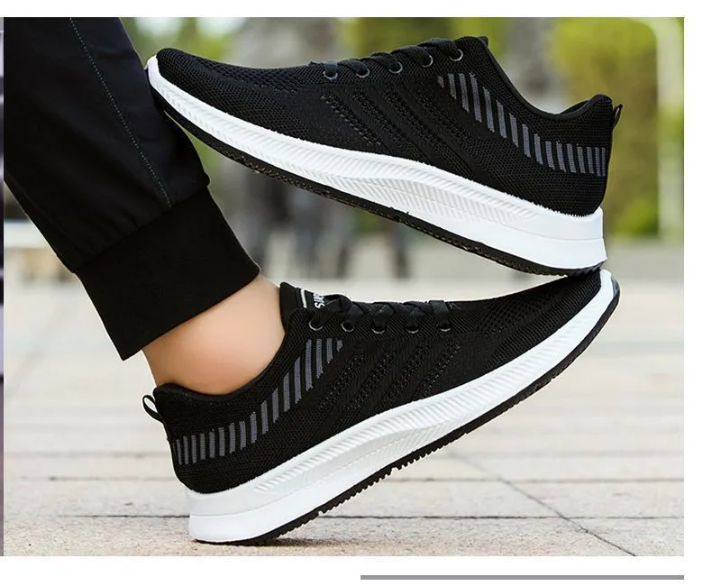 Men's Breathable Mesh Running Shoes Lightweight Casual Sports Sneakers - Flying Woven Design, Soft Sole, Round Toe - Perfect for Spring showcase 12