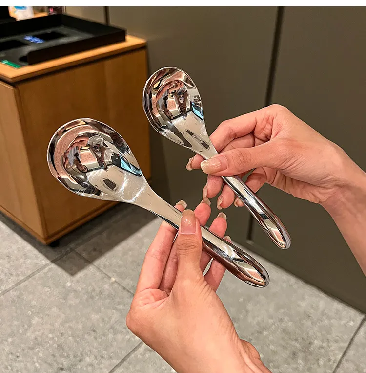 Stainless Steel Soup Spoon Set - Large Serving Spoons for Home, Restaurant, and Catering - Deep Bowl Design for Soup, Porridge, and Baby Food showcase 13