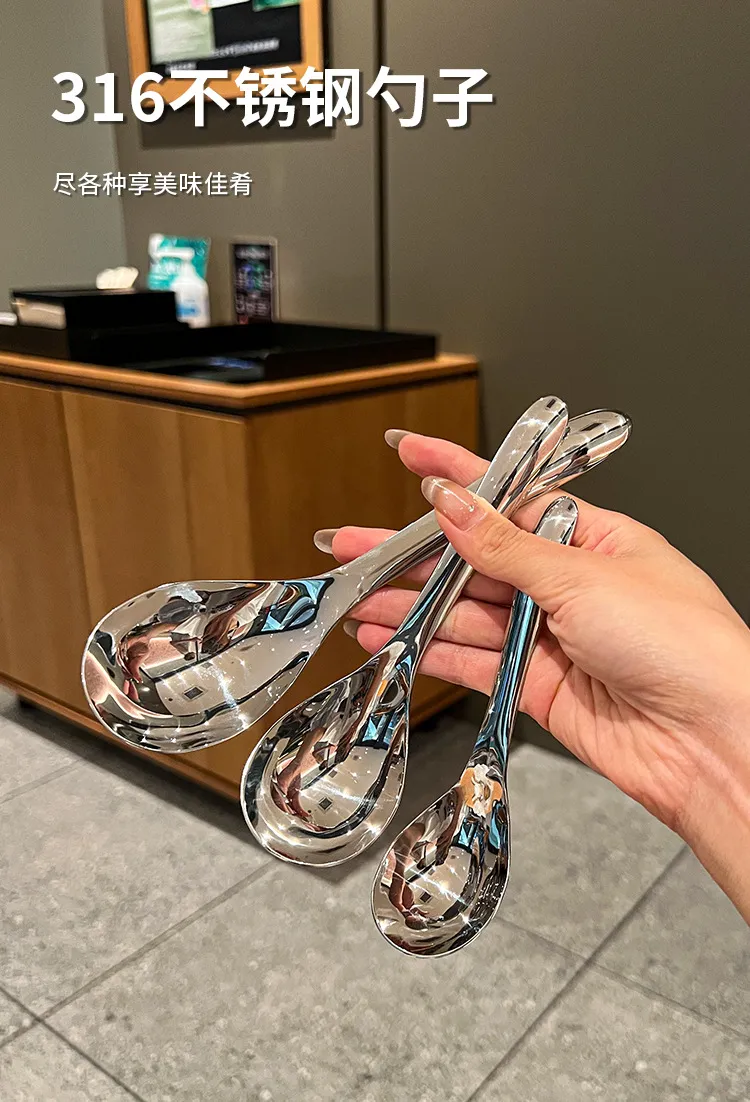 Stainless Steel Soup Spoon Set - Large Serving Spoons for Home, Restaurant, and Catering - Deep Bowl Design for Soup, Porridge, and Baby Food showcase 1