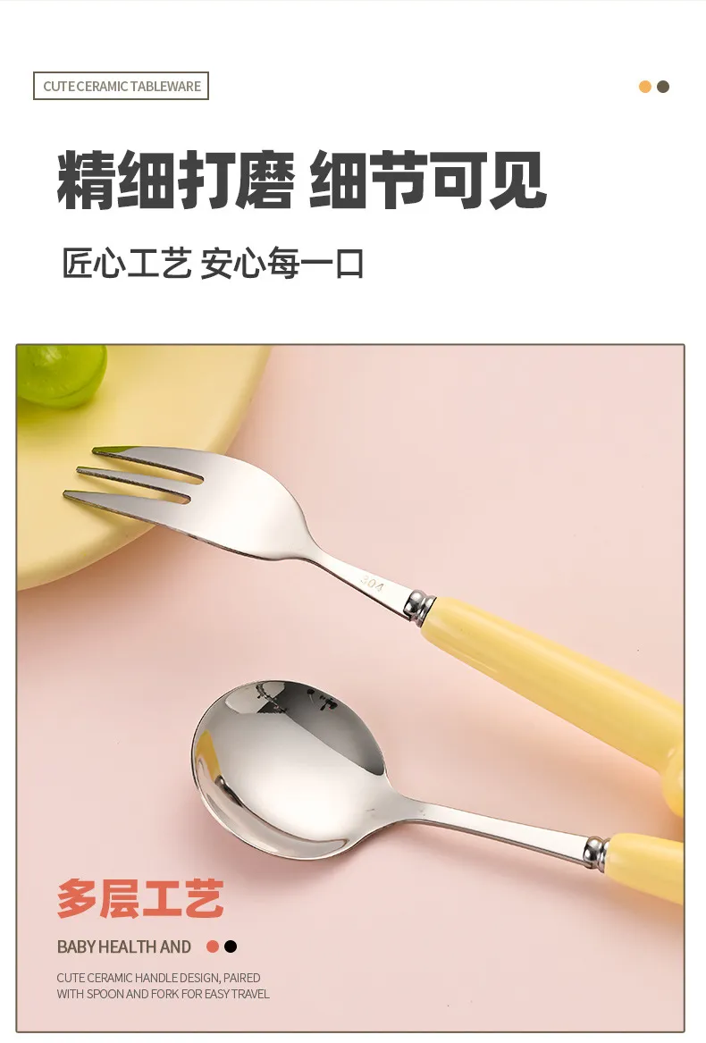 Cartoon Spoon and Fork Set for Kids - Portable Travel Cutlery with Storage Box - Toddler Feeding Utensils - Cute Design - Wholesale Available showcase 7