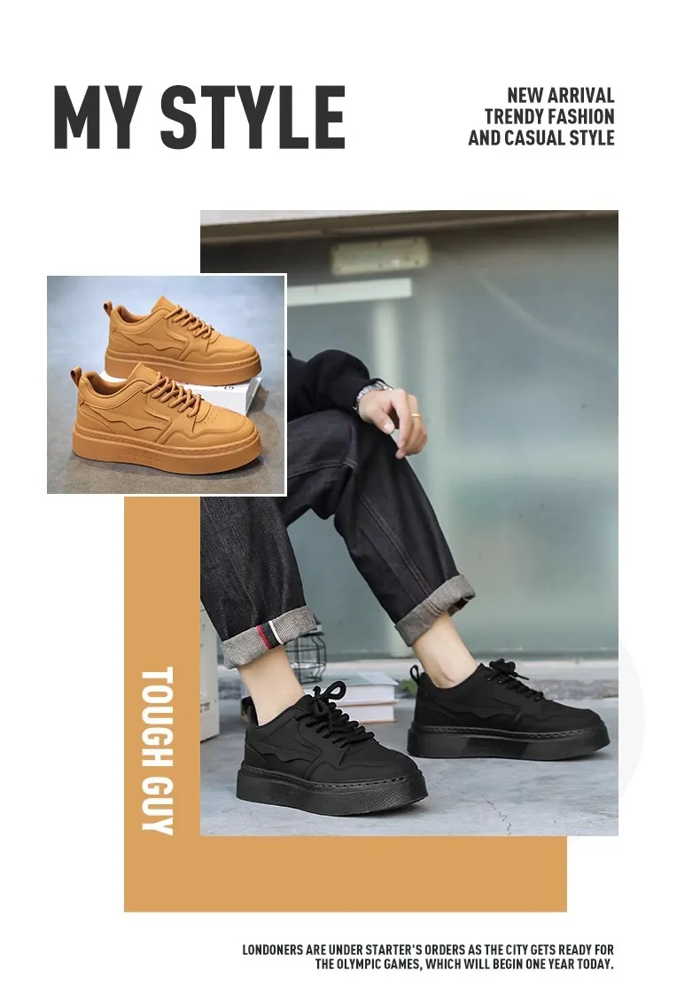 Men's Black Work Shoes Non-Slip Wear-Resistant Thick Sole Construction Site Safety Shoes Breathable Casual Versatile Sports Board Shoes for Men showcase 2