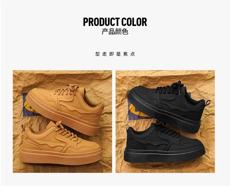 Men's Black Work Shoes Non-Slip Wear-Resistant Thick Sole Construction Site Safety Shoes Breathable Casual Versatile Sports Board Shoes for Men showcase 4