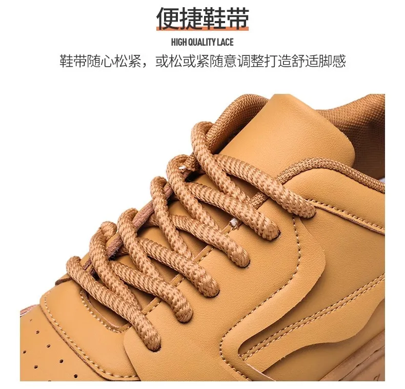 Men's Black Work Shoes Non-Slip Wear-Resistant Thick Sole Construction Site Safety Shoes Breathable Casual Versatile Sports Board Shoes for Men showcase 6