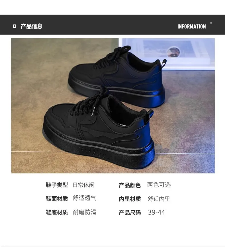 Men's Black Work Shoes Non-Slip Wear-Resistant Thick Sole Construction Site Safety Shoes Breathable Casual Versatile Sports Board Shoes for Men showcase 3