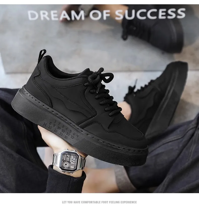 Men's Black Work Shoes Non-Slip Wear-Resistant Thick Sole Construction Site Safety Shoes Breathable Casual Versatile Sports Board Shoes for Men showcase 13