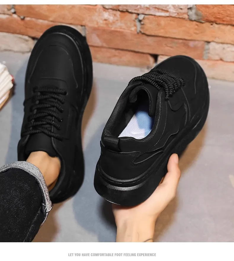 Men's Black Work Shoes Non-Slip Wear-Resistant Thick Sole Construction Site Safety Shoes Breathable Casual Versatile Sports Board Shoes for Men showcase 11