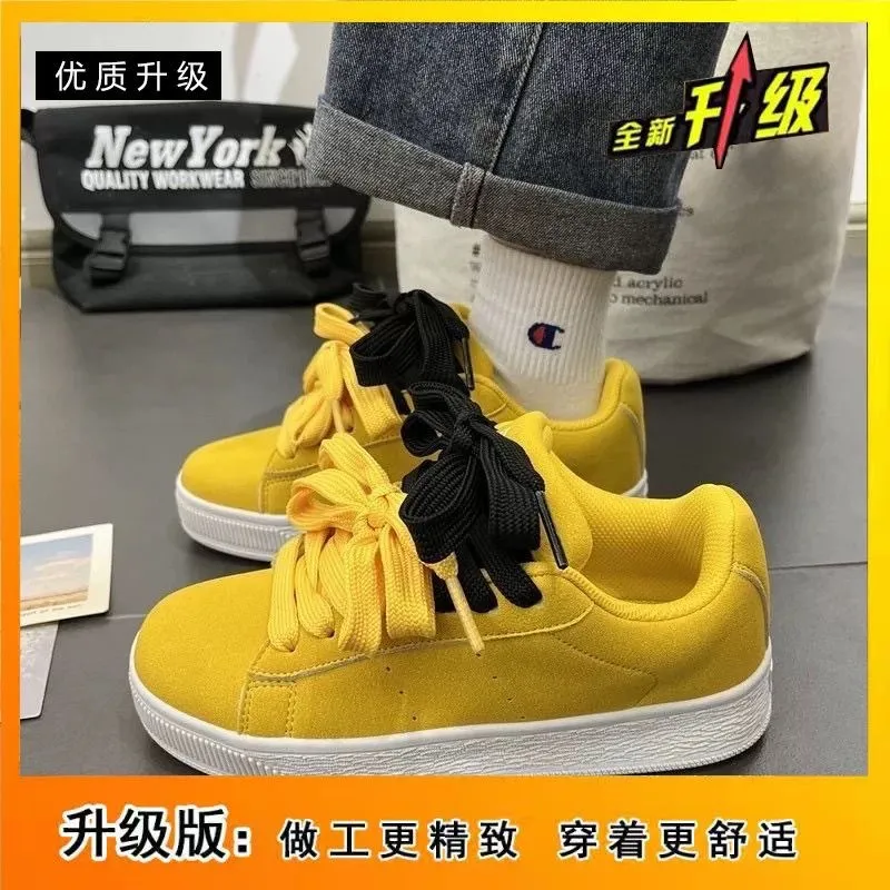Trendy American Style Sneakers for Men and Women - Casual Loafers, Couple Shoes, Versatile Chic Design, Yellow Sports Shoes showcase 12