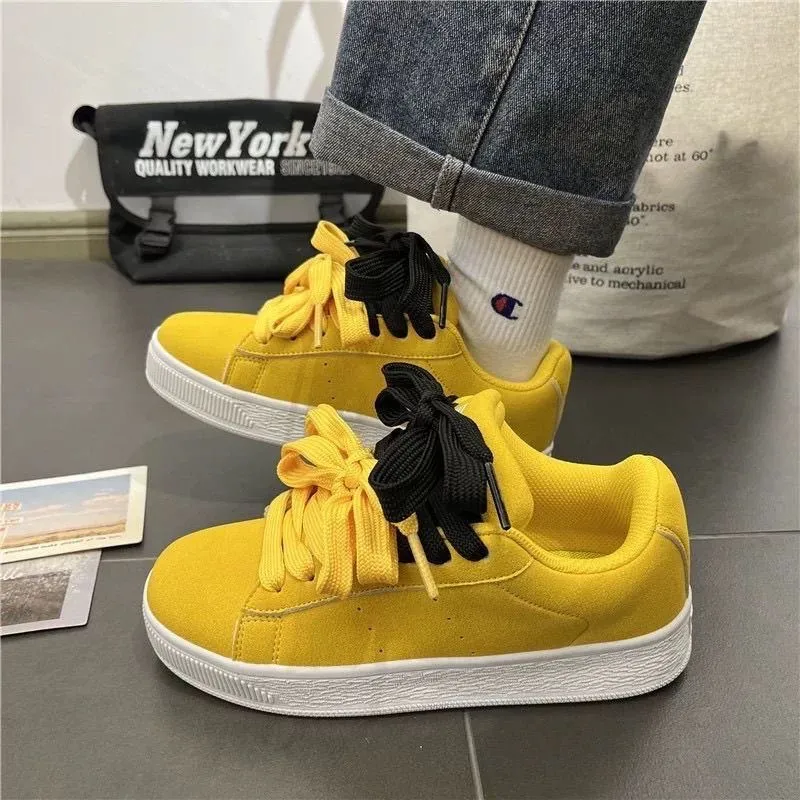 Trendy American Style Sneakers for Men and Women - Casual Loafers, Couple Shoes, Versatile Chic Design, Yellow Sports Shoes showcase 14