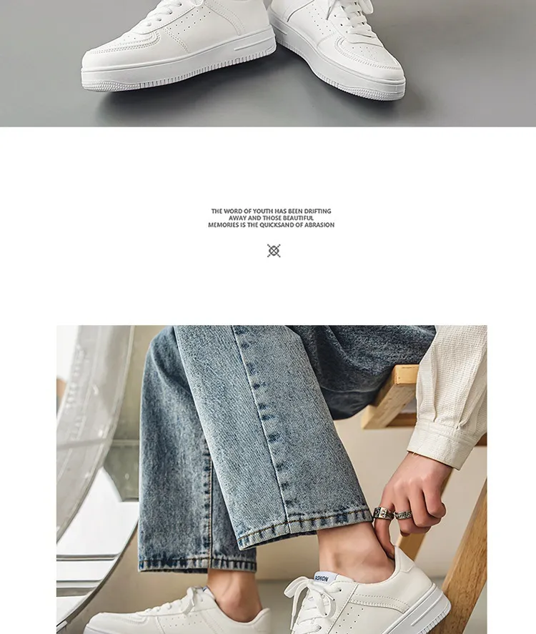 Men's White Sneakers Breathable Casual Shoes - Versatile Sports Sneakers for Teenagers and Students - 2026 New Model - Lightweight Walking Shoes showcase 7