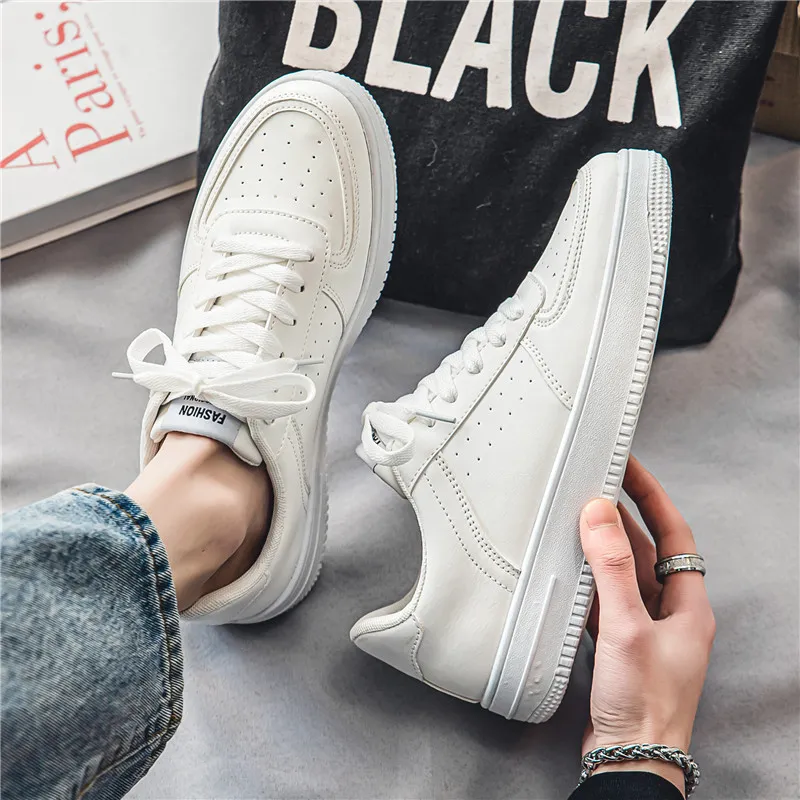 Men's White Sneakers Breathable Casual Shoes - Versatile Sports Sneakers for Teenagers and Students - 2026 New Model - Lightweight Walking Shoes thumbnail 3