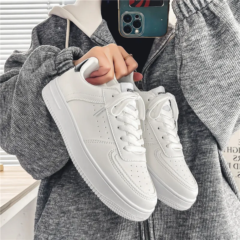 Men's White Sneakers Breathable Casual Shoes - Versatile Sports Sneakers for Teenagers and Students - 2026 New Model - Lightweight Walking Shoes thumbnail 7
