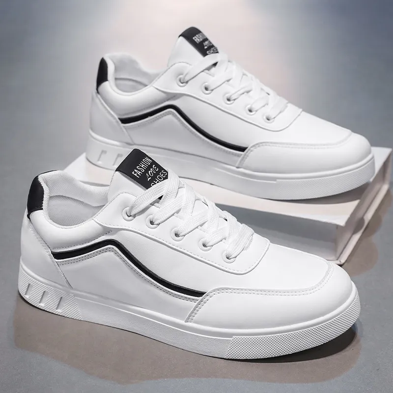 Men's White Sneakers 2024: Korean Style Trendy All-Match Leisure Sports Shoes for Teenagers and Young Adults - Autumn Fashion thumbnail 1