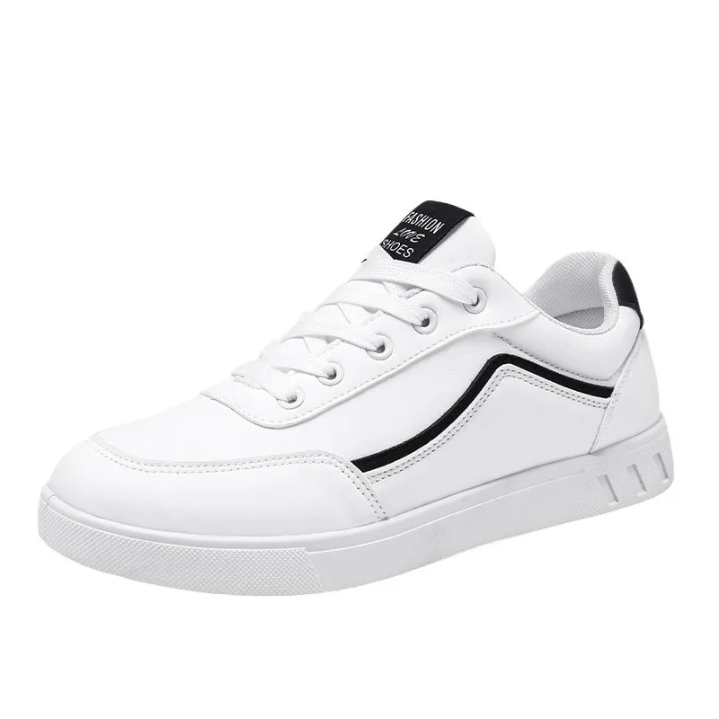 Men's White Sneakers 2024: Korean Style Trendy All-Match Leisure Sports Shoes for Teenagers and Young Adults - Autumn Fashion thumbnail 5