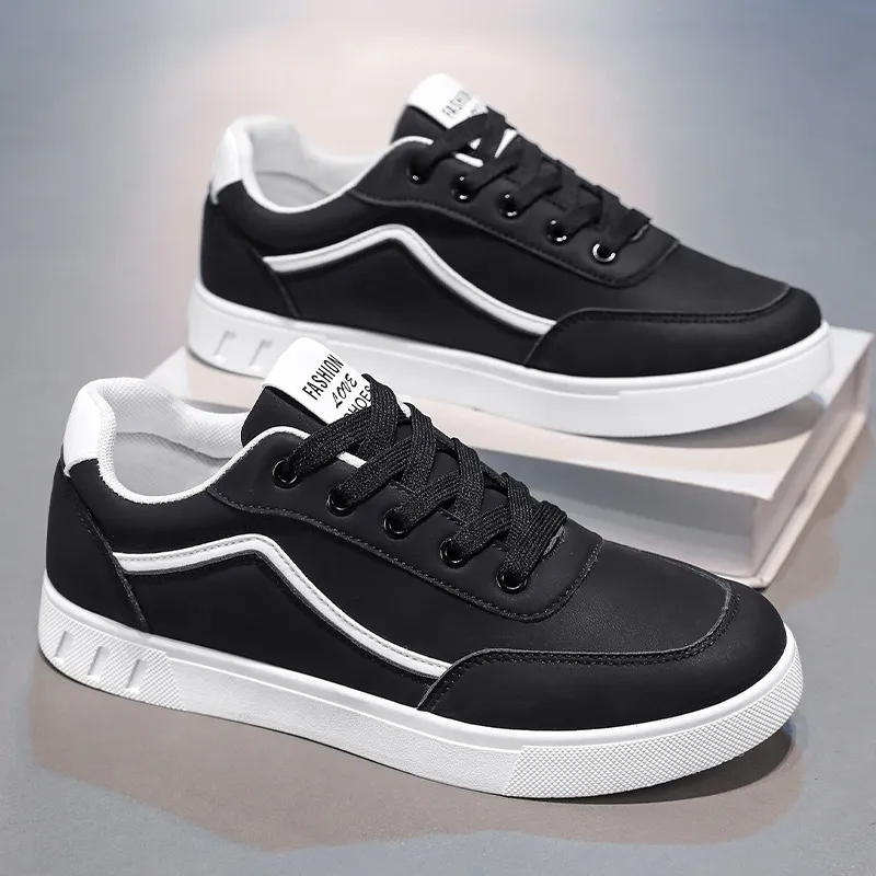 Men's White Sneakers 2024: Korean Style Trendy All-Match Leisure Sports Shoes for Teenagers and Young Adults - Autumn Fashion thumbnail 2