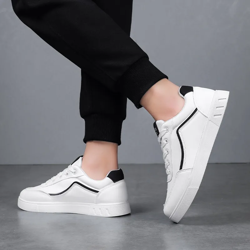 Men's White Sneakers 2024: Korean Style Trendy All-Match Leisure Sports Shoes for Teenagers and Young Adults - Autumn Fashion showcase 8