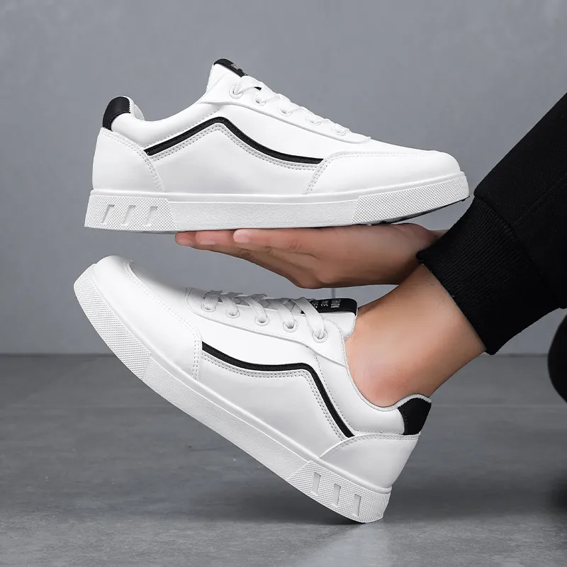 Men's White Sneakers 2024: Korean Style Trendy All-Match Leisure Sports Shoes for Teenagers and Young Adults - Autumn Fashion showcase 10