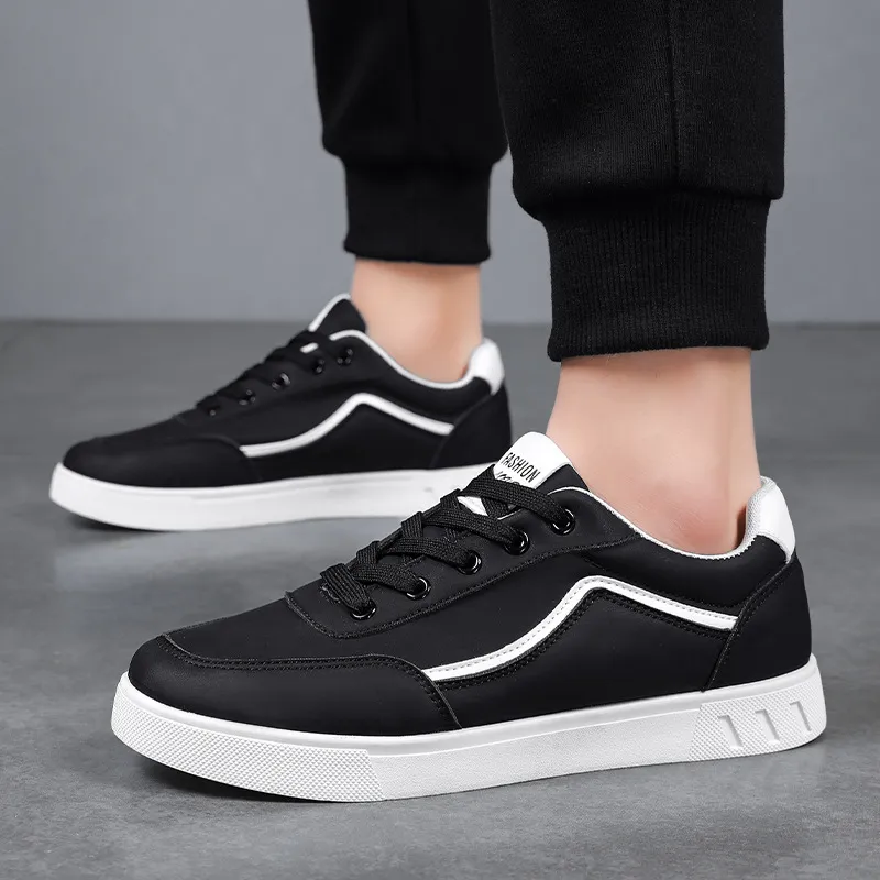 Men's White Sneakers 2024: Korean Style Trendy All-Match Leisure Sports Shoes for Teenagers and Young Adults - Autumn Fashion showcase 5