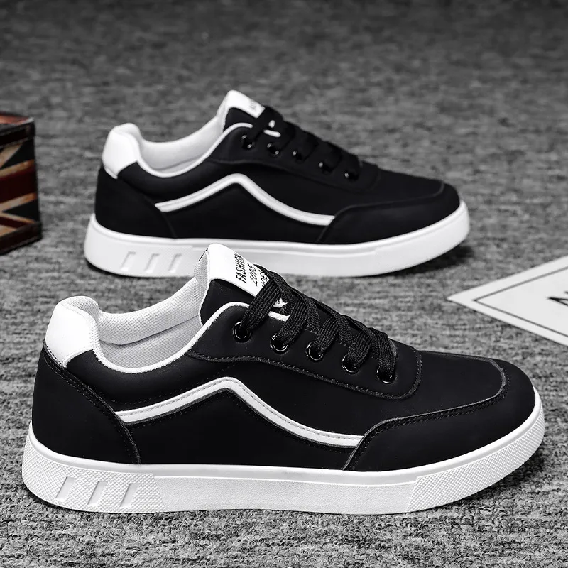 Men's White Sneakers 2024: Korean Style Trendy All-Match Leisure Sports Shoes for Teenagers and Young Adults - Autumn Fashion showcase 1