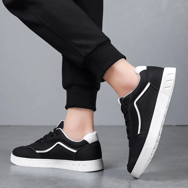 Men's White Sneakers 2024: Korean Style Trendy All-Match Leisure Sports Shoes for Teenagers and Young Adults - Autumn Fashion showcase 4