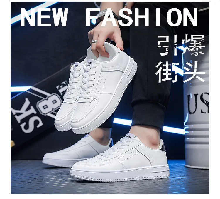 Men's White Sneakers Casual Shoes - Spring 2026 Cross-Border Large Size Versatile Daily Wear Youth Fashion Sneakers showcase 3