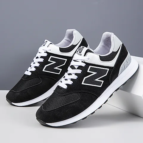 Men's Fashion Sneakers Breathable Casual Shoes Autumn New Couple N Letter Design Lightweight Walking Shoes