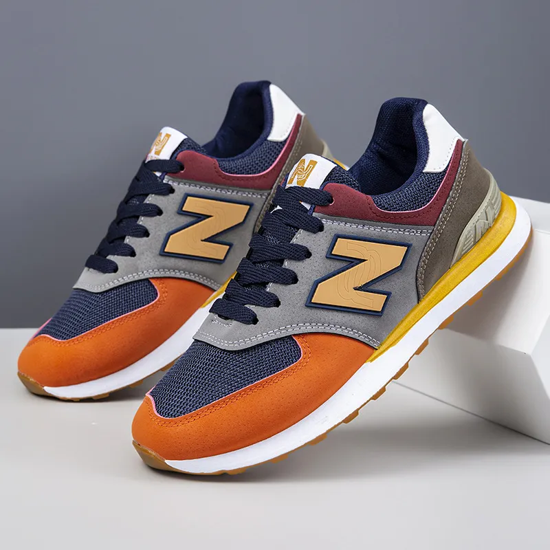 Men's Fashion Sneakers Breathable Casual Shoes Autumn New Couple N Letter Design Lightweight Walking Shoes thumbnail 2