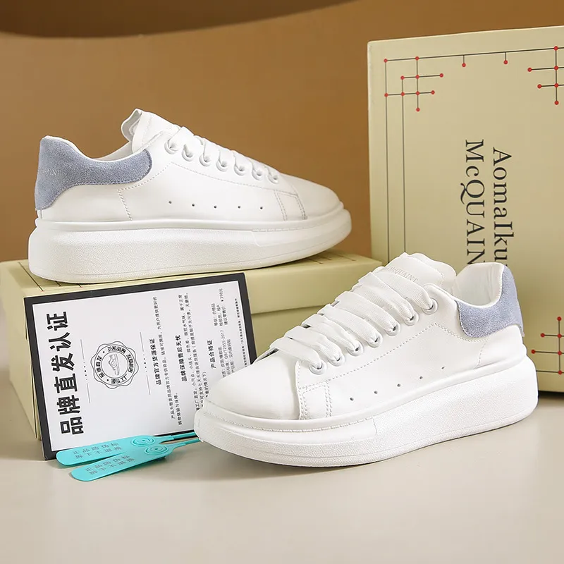 Unisex White Sneakers - PU Leather Slip-On Shoes for Men & Women - Thick Sole Height Increasing Fashion Trainers - 2025 New Model Versatile Style thumbnail 10